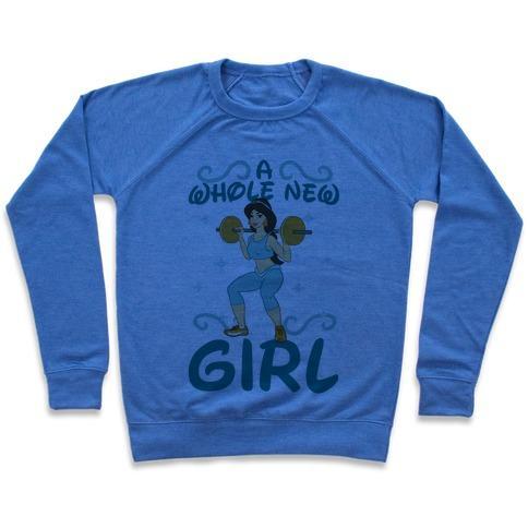Virgin Teez  Pullover Crewneck Sweatshirt / x-small / Heathered Blue A WHOLE NEW GIRL CREWNECK SWEATSHIRT