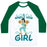 Virgin Teez  Baseball Tee Unisex Classic Baseball Tee / x-small / White/Dark Green A WHOLE NEW GIRL UNISEX CLASSIC BASEBALL TEE