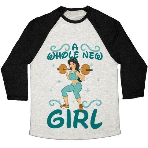 Virgin Teez  Baseball Tee Unisex Tri-Blend Baseball Tee / small / Oatmeal / Black A WHOLE NEW GIRL UNISEX TRI-BLEND BASEBALL TEE