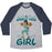 Virgin Teez  Baseball Tee Unisex Tri-Blend Baseball Tee / small / Athletic Gray / Navy A WHOLE NEW GIRL UNISEX TRI-BLEND BASEBALL TEE