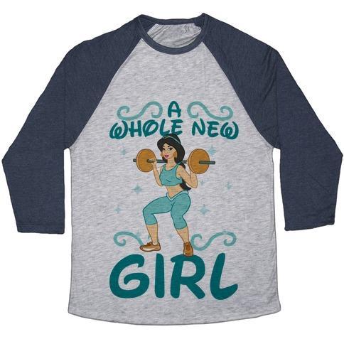 Virgin Teez  Baseball Tee Unisex Tri-Blend Baseball Tee / small / Athletic Gray / Navy A WHOLE NEW GIRL UNISEX TRI-BLEND BASEBALL TEE