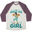 Virgin Teez  Baseball Tee Unisex Tri-Blend Baseball Tee / small / Oatmeal / Maroon A WHOLE NEW GIRL UNISEX TRI-BLEND BASEBALL TEE