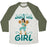 Virgin Teez  Baseball Tee Unisex Tri-Blend Baseball Tee / small / Oatmeal / Moss A WHOLE NEW GIRL UNISEX TRI-BLEND BASEBALL TEE