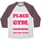 Virgin Teez  Baseball Tee Unisex Tri-Blend Baseball Tee / small / Oatmeal / Maroon A WOMAN'S PLACE IS IN THE GYM SENATE CONGRESS SUPREME COURT AND OVAL OFFICE WHITE PRINT UNISEX TRI-BLEND BASEBALL TEE