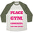 Virgin Teez  Baseball Tee Unisex Tri-Blend Baseball Tee / small / Oatmeal / Moss A WOMAN'S PLACE IS IN THE GYM SENATE CONGRESS SUPREME COURT AND OVAL OFFICE WHITE PRINT UNISEX TRI-BLEND BASEBALL TEE