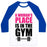Virgin Teez  Baseball Tee Unisex Classic Baseball Tee / x-small / White/Blue A WOMAN'S PLACE IS IN THE GYM UNISEX CLASSIC BASEBALL TEE