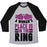 Virgin Teez  Baseball Tee Unisex Tri-Blend Baseball Tee / small / Athletic Gray / Black A WOMAN'S PLACE IS IN THE RING UNISEX TRI-BLEND BASEBALL TEE