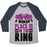 Virgin Teez  Baseball Tee Unisex Tri-Blend Baseball Tee / small / Athletic Gray / Navy A WOMAN'S PLACE IS IN THE RING UNISEX TRI-BLEND BASEBALL TEE