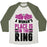 Virgin Teez  Baseball Tee Unisex Tri-Blend Baseball Tee / small / Oatmeal / Moss A WOMAN'S PLACE IS IN THE RING UNISEX TRI-BLEND BASEBALL TEE