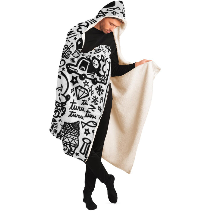 Abstract Pattren Hooded Blanket