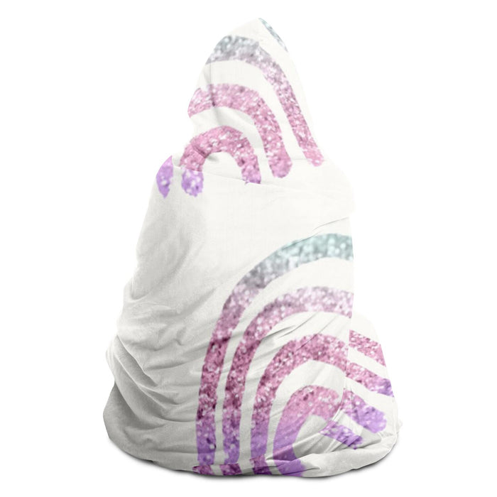 Unicorn Girls Glitter Rainbow Dream Pattern Hooded Blanket