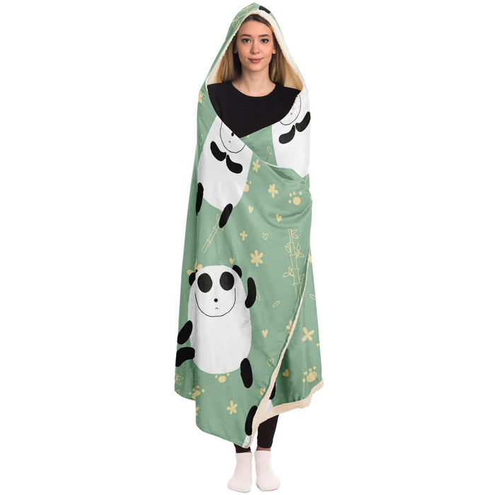 Panda Pattern Hooded Blanket