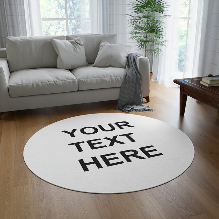 Customized Logo on Rug, Team Logo Here Rug, Personalized Rug, Text on a Rug, Your Business Logo or Brand Logo Round Rug