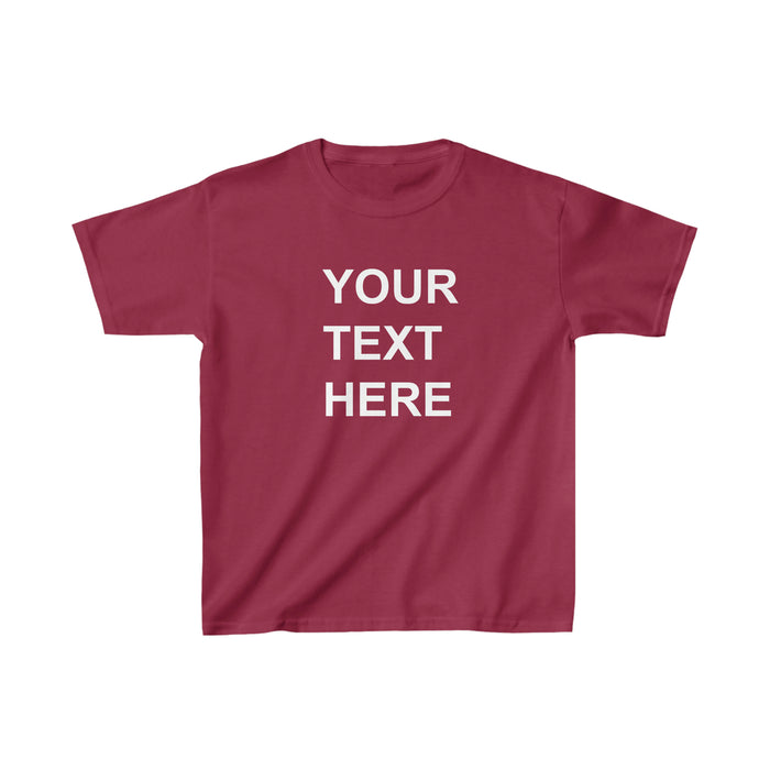 Personalized Kids Tee Shirt, Custom Kids Tee Shirt, With Your Own Text or Design, Handmade Custom Kids Heavy Cotton™ Tee