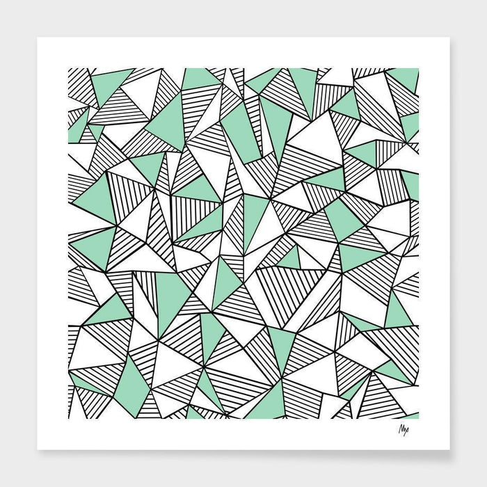 The Pillow pillows 16" x 16" Ab Lines With Mint Blocks  Cushion/Pillow