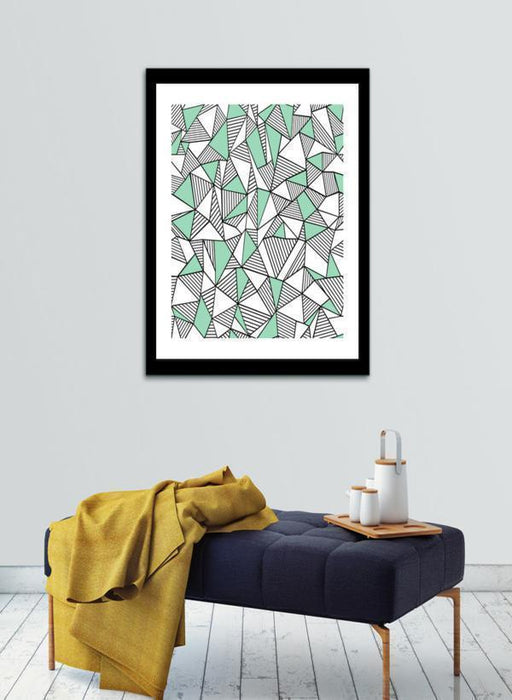 LUVD Framed Art Prints 8" x 11" / Black Ab Lines With Mint Blocks  Frame