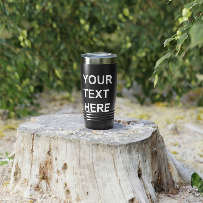 Custom Logo Tumbler, Team Logo Here Tumbler, Personalized Tumbler, Text on a Tumbler, Your Business Logo or Brand Logo Ringneck Tumbler, 20oz