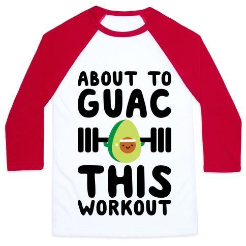 Virgin Teez  Baseball Tee ABOUT TO GUAC THIS WORKOUT UNISEX CLASSIC BASEBALL TEE