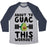 Virgin Teez  Baseball Tee ABOUT TO GUAC THIS WORKOUT UNISEX TRI-BLEND BASEBALL TEE