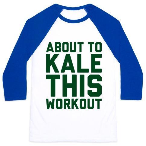 Virgin Teez  Baseball Tee ABOUT TO KALE THIS WORKOUT UNISEX CLASSIC BASEBALL TEE