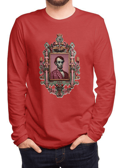 Virgin Teez T-shirt SMALL / Red Abraham Lincoln Portrait Full Sleeves T-shirt