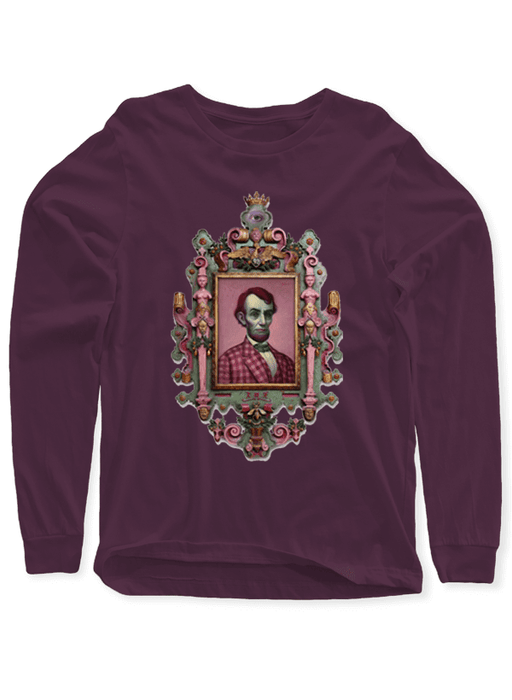 Virgin Teez T-shirt SMALL / Purple Abraham Lincoln Portrait Full Sleeves T-shirt
