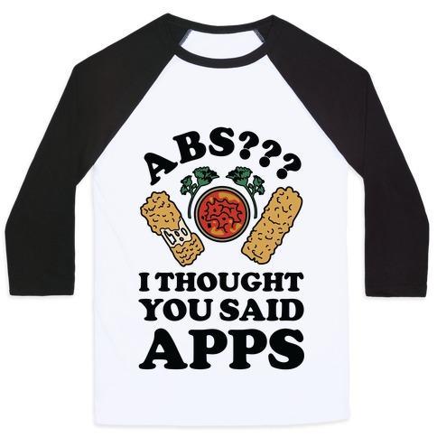 Virgin Teez  Baseball Tee ABS I THOUGHT YOU SAID APPS UNISEX CLASSIC BASEBALL TEE