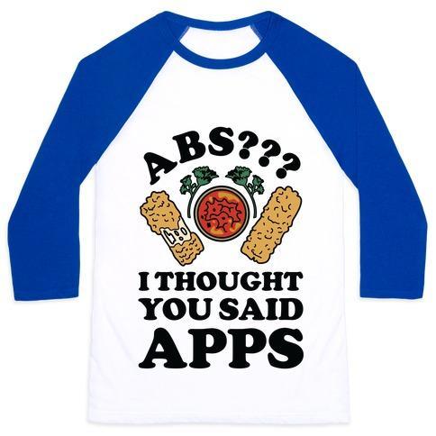 Virgin Teez  Baseball Tee ABS I THOUGHT YOU SAID APPS UNISEX CLASSIC BASEBALL TEE