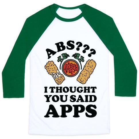 Virgin Teez  Baseball Tee ABS I THOUGHT YOU SAID APPS UNISEX CLASSIC BASEBALL TEE