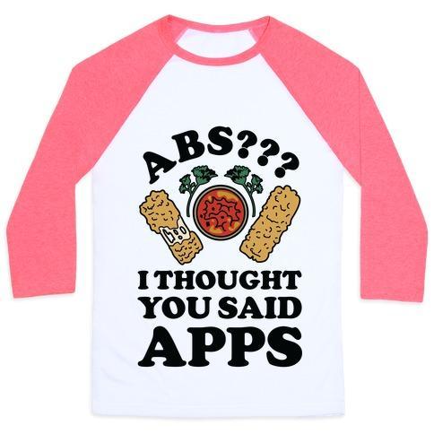 Virgin Teez  Baseball Tee ABS I THOUGHT YOU SAID APPS UNISEX CLASSIC BASEBALL TEE