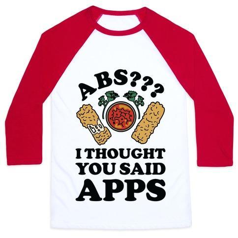 Virgin Teez  Baseball Tee ABS I THOUGHT YOU SAID APPS UNISEX CLASSIC BASEBALL TEE