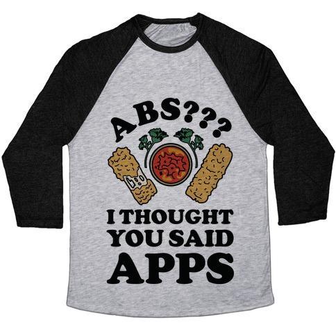 Virgin Teez  Baseball Tee ABS I THOUGHT YOU SAID APPS UNISEX TRI-BLEND BASEBALL TEE