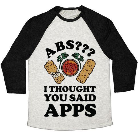 Virgin Teez  Baseball Tee ABS I THOUGHT YOU SAID APPS UNISEX TRI-BLEND BASEBALL TEE