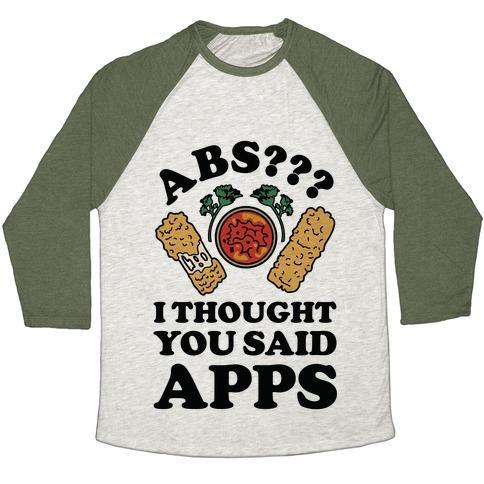 Virgin Teez  Baseball Tee ABS I THOUGHT YOU SAID APPS UNISEX TRI-BLEND BASEBALL TEE