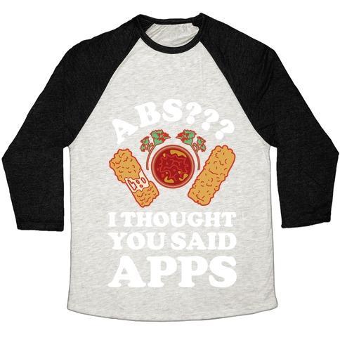 Virgin Teez  Baseball Tee ABS I THOUGHT YOU SAID APPS UNISEX TRI-BLEND BASEBALL TEE