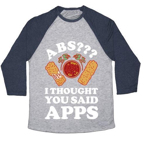 Virgin Teez  Baseball Tee ABS I THOUGHT YOU SAID APPS UNISEX TRI-BLEND BASEBALL TEE