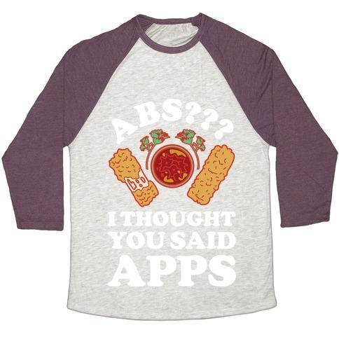 Virgin Teez  Baseball Tee ABS I THOUGHT YOU SAID APPS UNISEX TRI-BLEND BASEBALL TEE