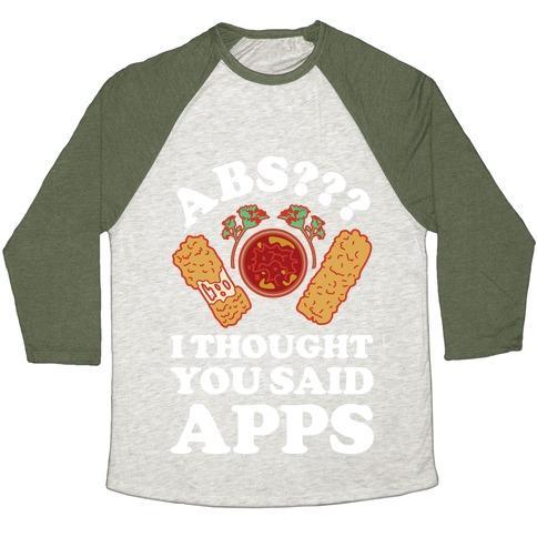 Virgin Teez  Baseball Tee ABS I THOUGHT YOU SAID APPS UNISEX TRI-BLEND BASEBALL TEE