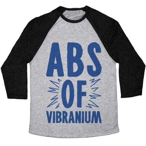 Virgin Teez  Baseball Tee ABS OF VIBRANIUM PARODY UNISEX TRI-BLEND BASEBALL TEE