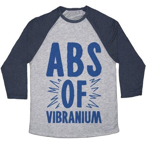 Virgin Teez  Baseball Tee ABS OF VIBRANIUM PARODY UNISEX TRI-BLEND BASEBALL TEE