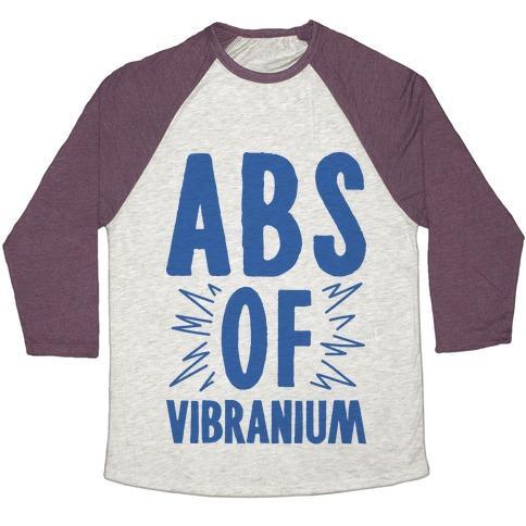 Virgin Teez  Baseball Tee ABS OF VIBRANIUM PARODY UNISEX TRI-BLEND BASEBALL TEE