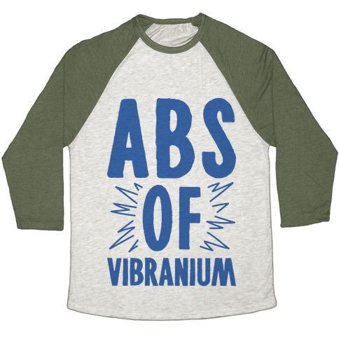Virgin Teez  Baseball Tee ABS OF VIBRANIUM PARODY UNISEX TRI-BLEND BASEBALL TEE