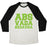 Virgin Teez  Baseball Tee ABS VADA KEDAVRA PARODY WHITE PRINT UNISEX TRI-BLEND BASEBALL TEE