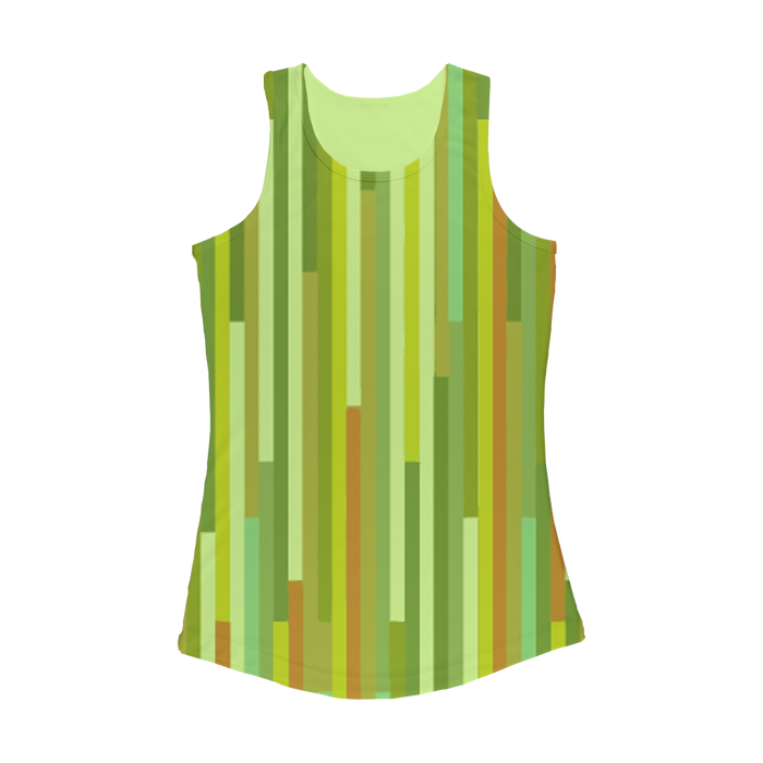 VIRGIN TEEZ Women Tank top Electric Green / XS Abstract Art Women Performance Tank Top