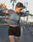 Virgin Teez Crop Top Abstract Circle Blue Women's Crop top Bella+Canvas 6682