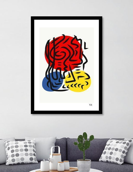 LUVD Framed Art Prints 8" x 11" / Black Abstract Street Graphic Red Blue Yellow Art Frame
