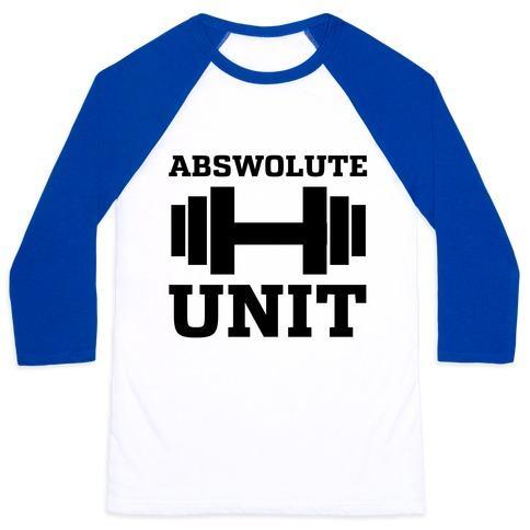 Virgin Teez  Baseball Tee ABSWOLUTE UNIT UNISEX CLASSIC BASEBALL TEE