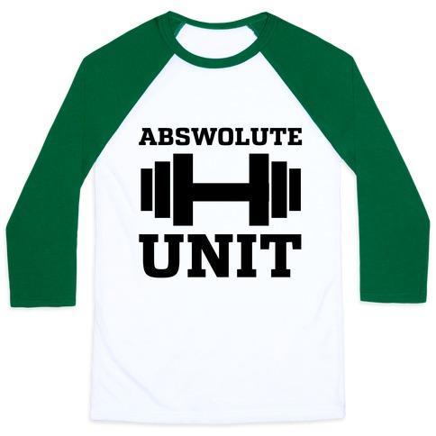 Virgin Teez  Baseball Tee ABSWOLUTE UNIT UNISEX CLASSIC BASEBALL TEE