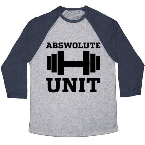 Virgin Teez  Baseball Tee ABSWOLUTE UNIT UNISEX TRI-BLEND BASEBALL TEE