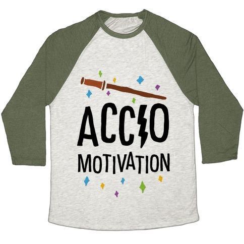 Virgin Teez  Baseball Tee ACCIO MOTIVATION UNISEX TRI-BLEND BASEBALL TEE